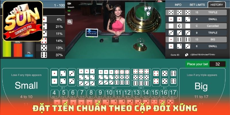 Đặt tiền chuẩn theo cặp đối xứng