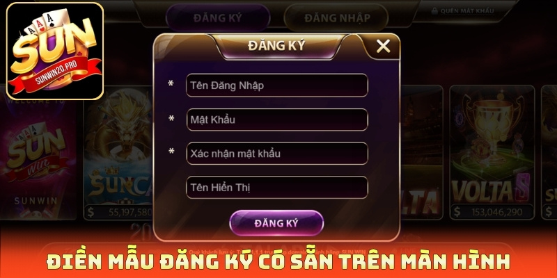 Đăng Ký Sunwin - Hướng Dẫn 3 Bước Và Lưu Ý Quan Trọng 2 Điền mẫu đăng ký có sẵn trên màn hình