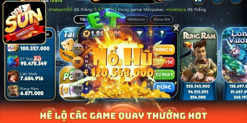 Hé lộ các game quay thưởng hot